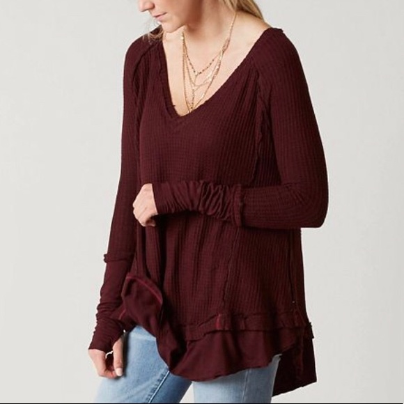Free People Tops - FREE PEOPLE Oversized Long Sleeve Shirt